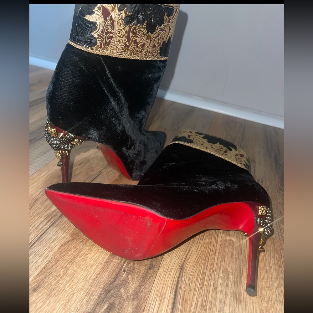 Black Christian Louboutin Winter Booties